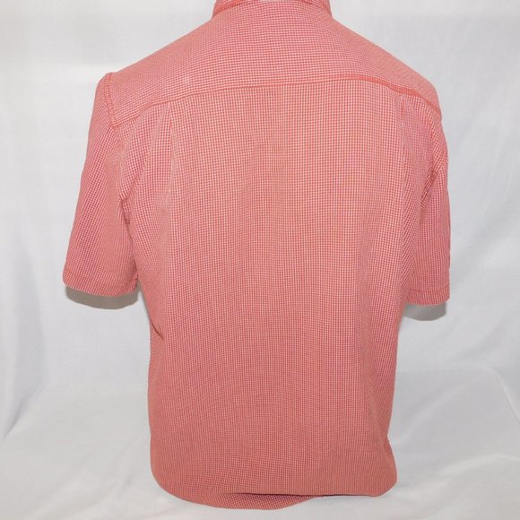 The North Face Mens M Red White Plaid Check Button Front short sleeve Shirt - Picture 8 of 10